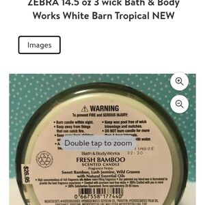 3 wick Bath and body works Fresh Bamboo candle